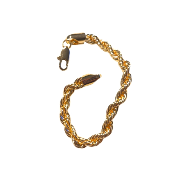 18K Gold Layered Basic Bracelet - Rope Design - Picture 3 of 4